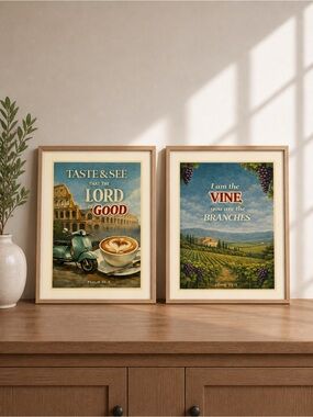 DDS 2-Set, Art Print, 8x10, Bible Verse, Paper Print, Unframed, Travel Series